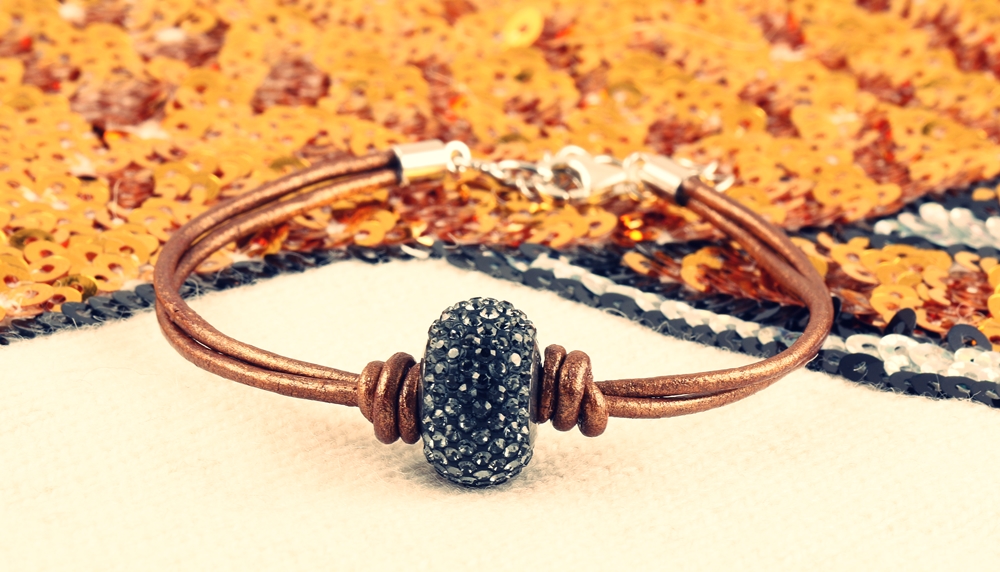 Kožený náramek s BeCharmed Swarovski